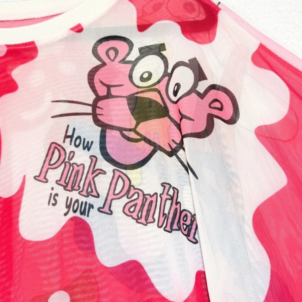 Pink Panther Graphic Women's Sheer Top - Picture 7 of 10